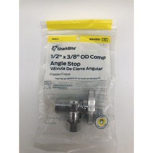 SharkBite Water Valve 1/2-in Sweat x 3/8-in Compression Item #1642655 Y2 Copper